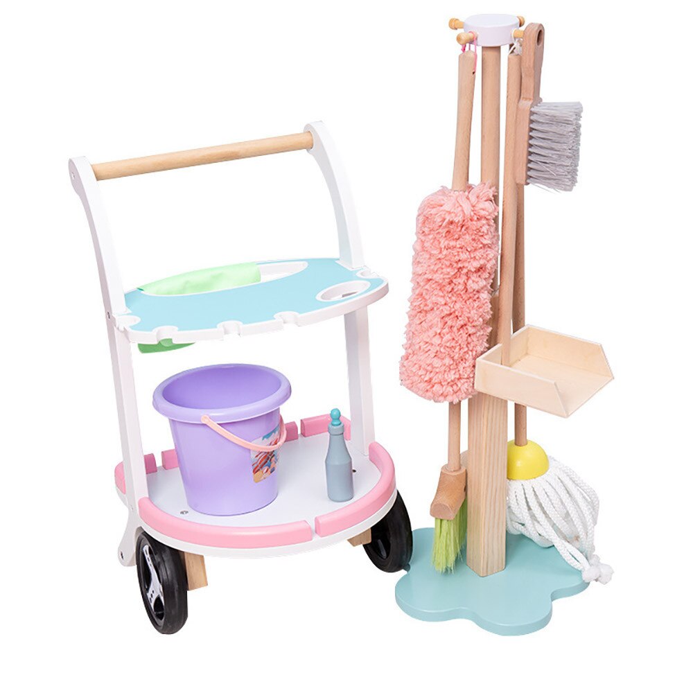 Set jucarii pentru curatenie din lemn, Mappy, 9 piese