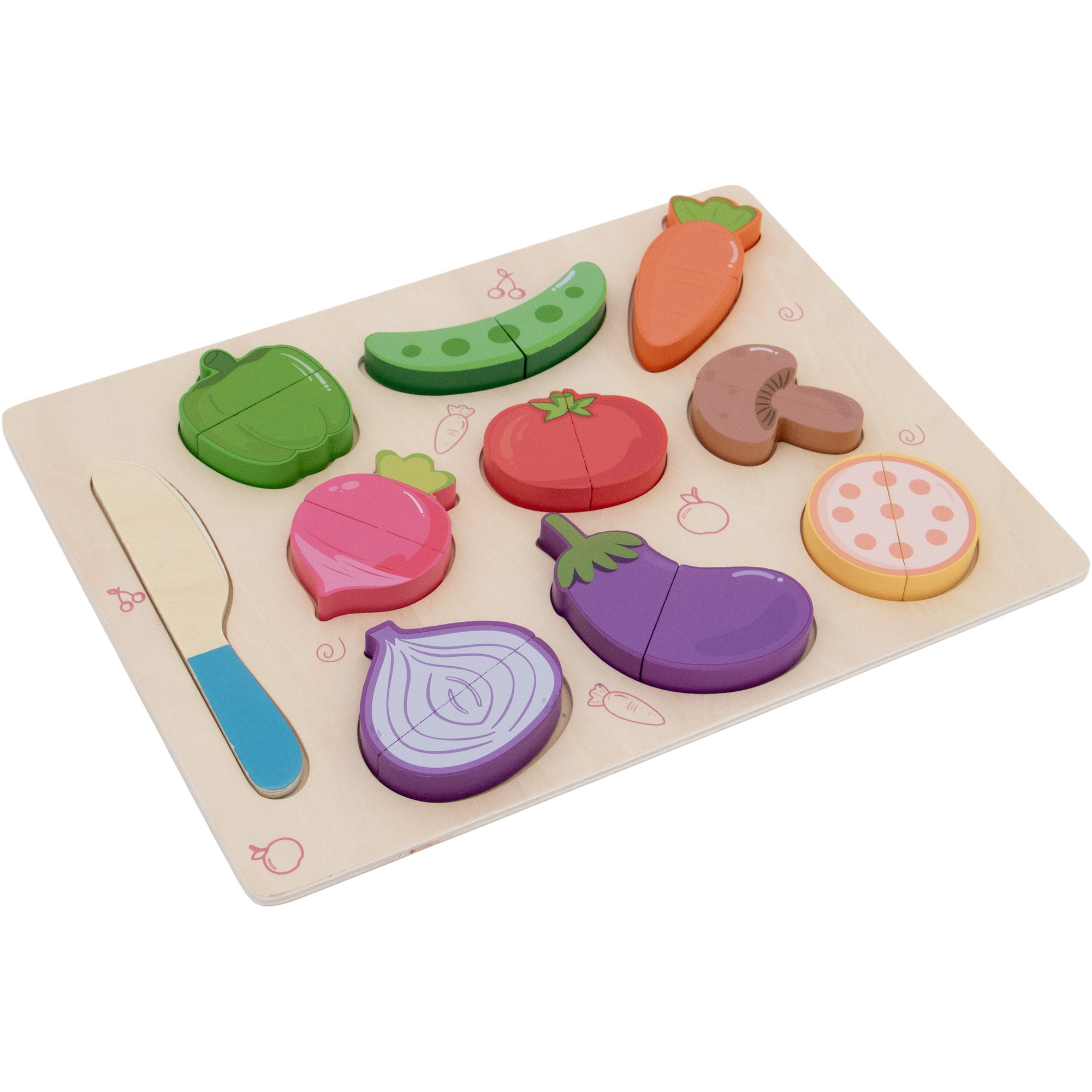 Puzzle din lemn Mappy - Legumele mele, 10 piese