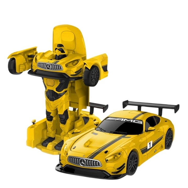 Количка Rastar, Лята под налягане - Mercedes Benz GT3, Жълт, 1:32