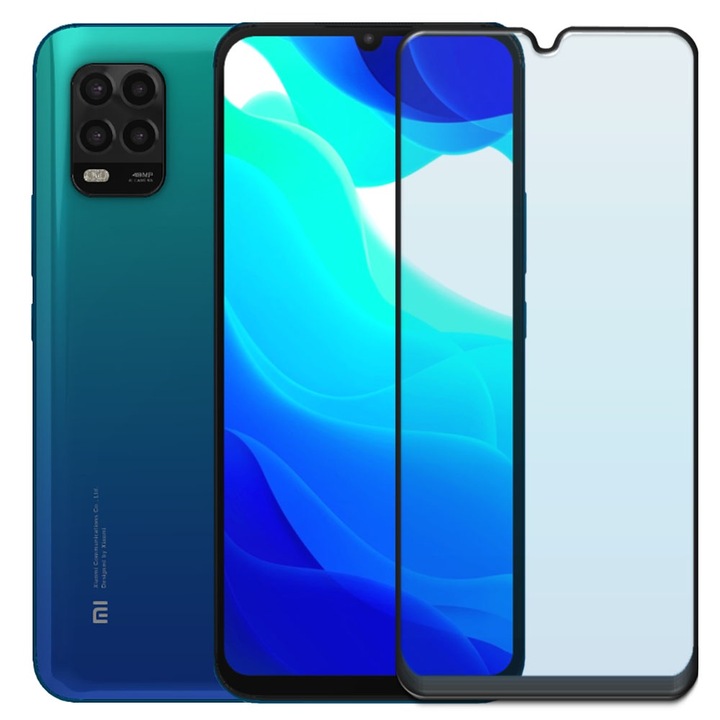 Folie din sticla securizata pentru Xiaomi Mi 10 Lite 5G, HAMSTERBOX Glass Shield, Protectie completa ecran, Full face, Aplicare rapida, Case Friendly, Transparenta