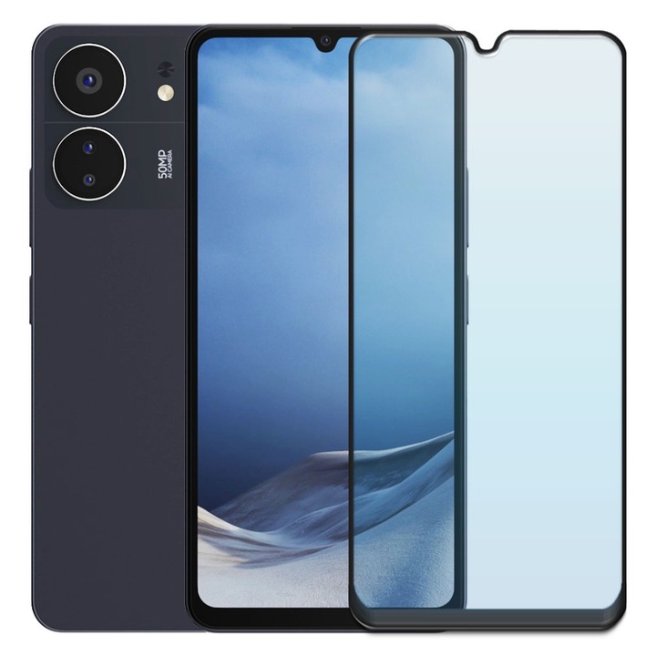 Folie din sticla securizata pentru Xiaomi Poco C65, HAMSTERBOX Glass Shield, Protectie completa ecran, Full face, Aplicare rapida, Case Friendly, Transparenta