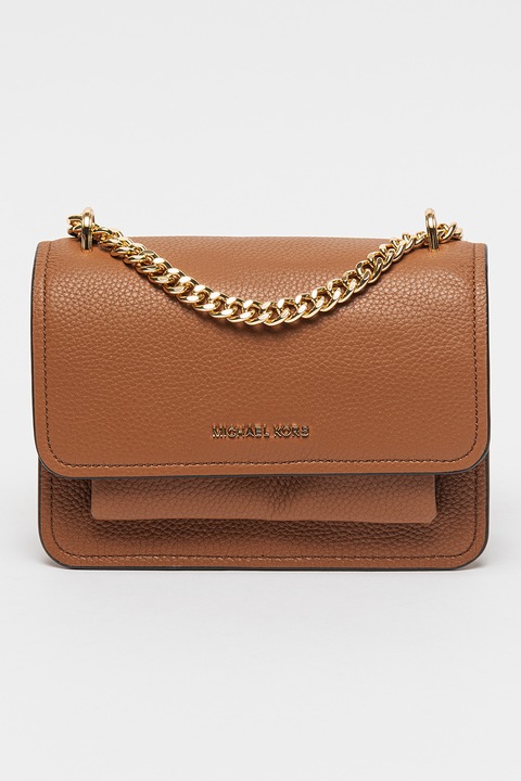 Michael Kors, Geanta crossbody din piele cu aspect granulat Claire, Maro scortisoara