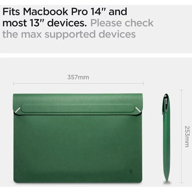 Geantă pentru laptop Spigen Valentinus S 14" Jeju Green, 241111, Geantă pentru laptop