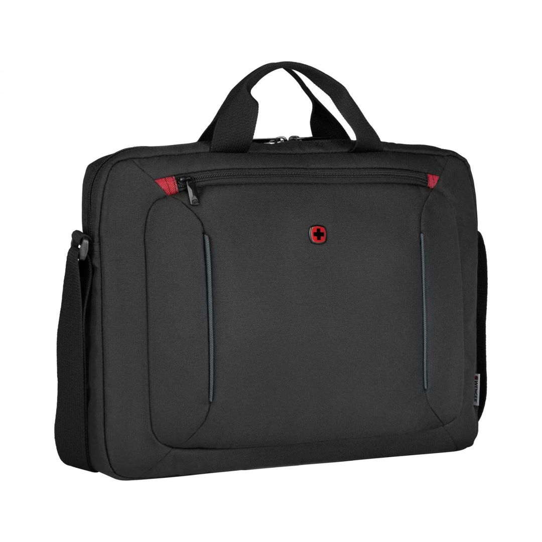 Geanta laptop Wenger BQ, 14"-16", textil, negru/rosu, 43x31x6cm