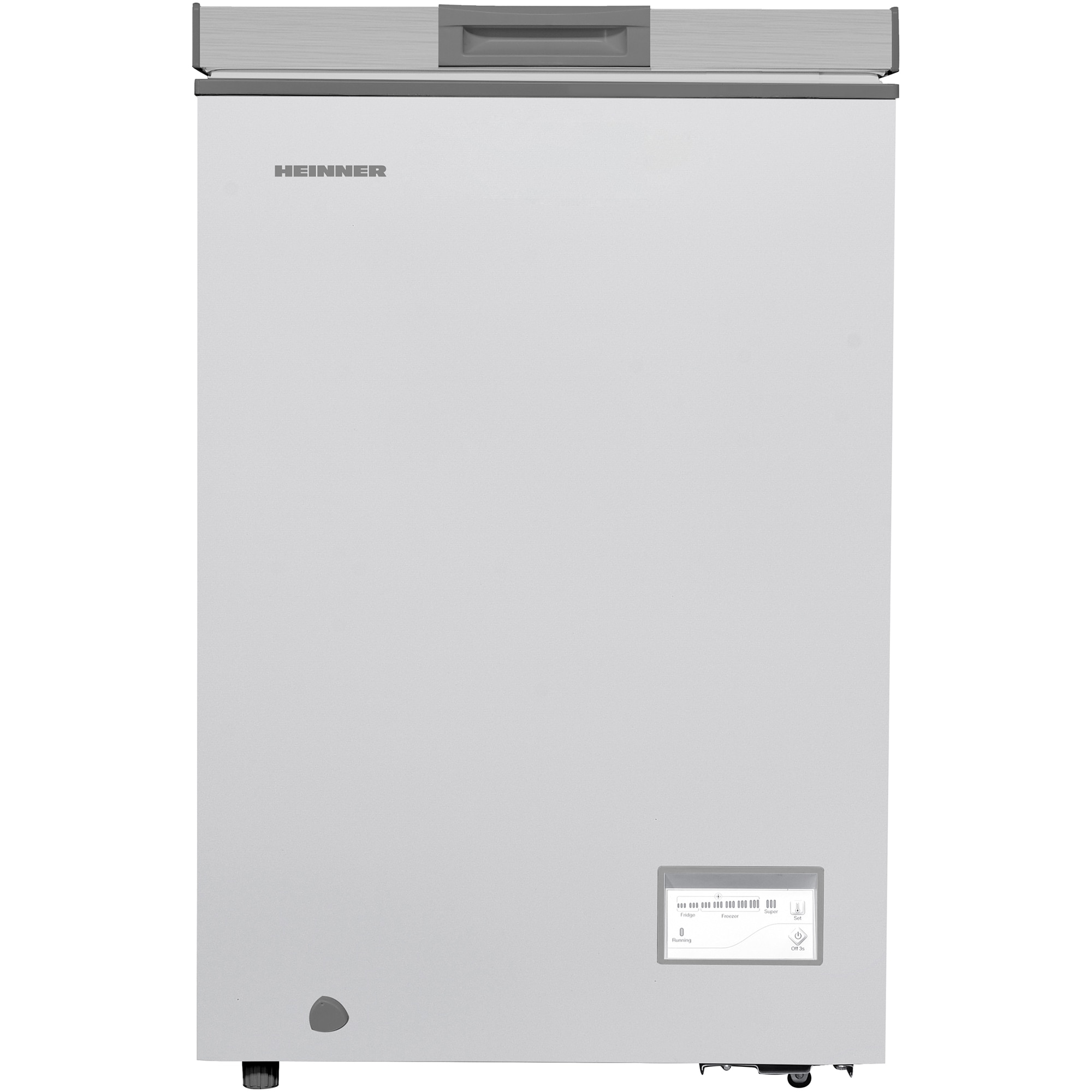 Lada frigorifica Heinner HCF-HM100CSE++, 98 l, Clasa E, Convertibila Frigider/Congelator, Control electronic, Argintiu