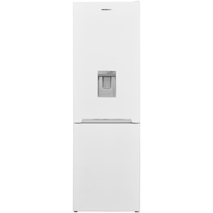 Хладилник с хризер Heinner HCNF-V291WDE++, 294 л, No Frost, Клас E, Диспенсер за вода, Вътрешен дисплей, Електронно управление, LED осветление, Аларма за отворена врата, H 186 см, Бял