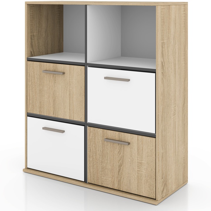 Raft Irim Yoo, 97x109x42cm, culoare sonoma/alb