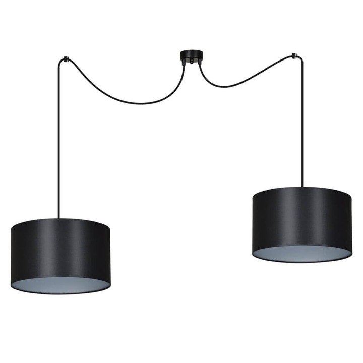 Lustra EMIBIG Lighting ROTO 2, negru/silver, 2 surse de lumina
