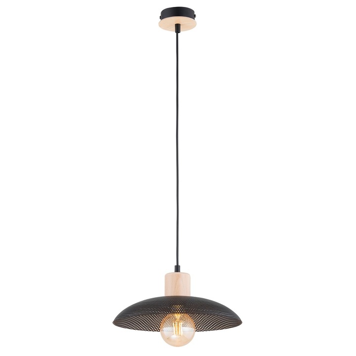 Lampa suspendata Emibig, neagra, E27, 15W MAX, 30x100cm