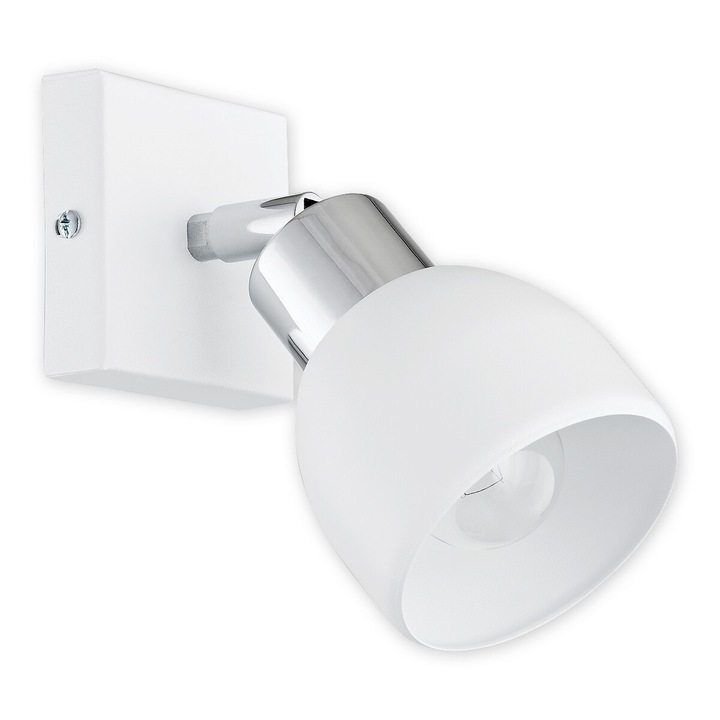 Аплик 1 спот - матово бял + хром