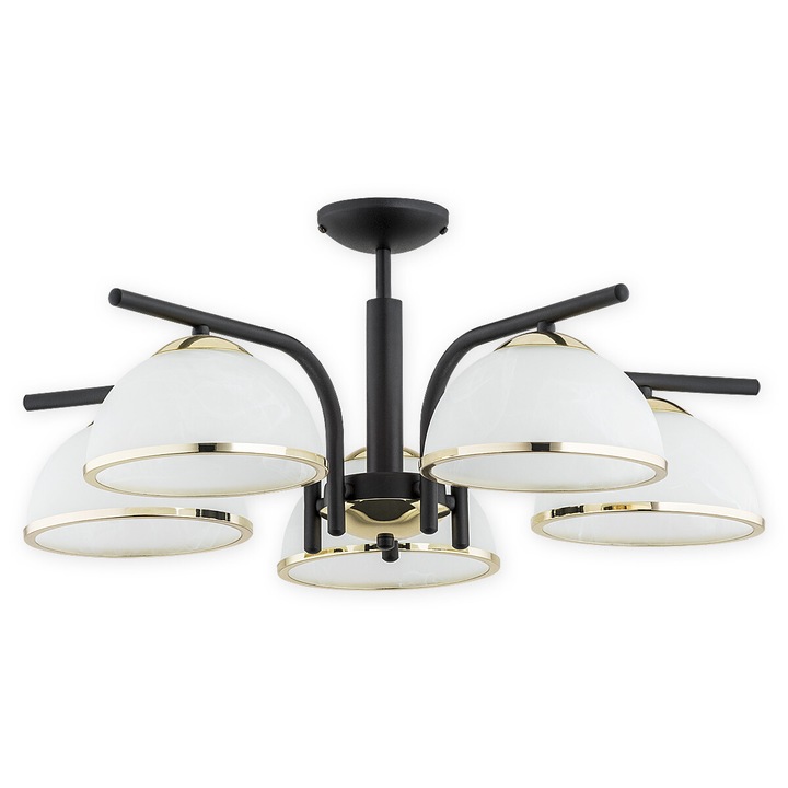 Полилей Lemir O2925 W5, 5 точки, матово черно/златно/бяло