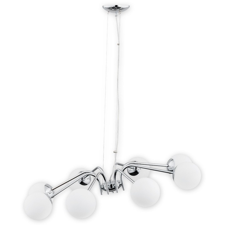 Lustra Lemir Calisto, metal, argintiu/alb