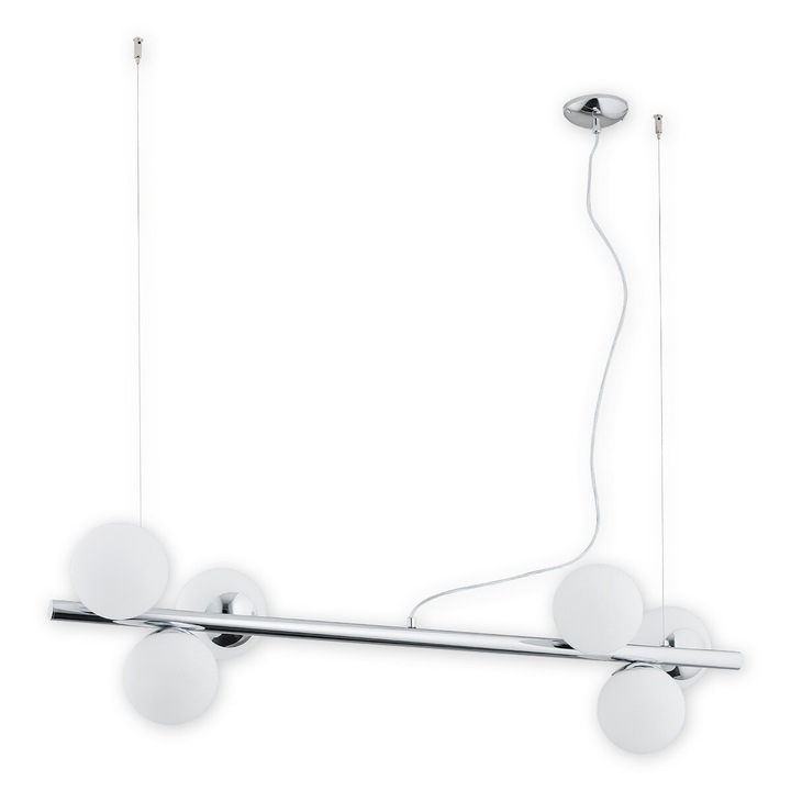 Lustra de perete moderna cromata Lemir Osso cu LED E14 cu 6 puncte