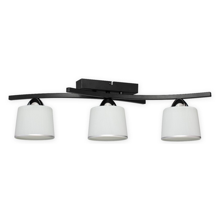 Plafoniera, Lemir, Altar, Otel, LED, 3 x E27, 60W, IP20, Alb/Negru