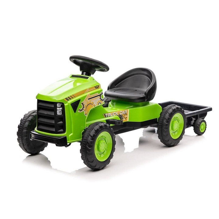 Tractor cu pedale Luka G206, verde, reglabil, pentru copii peste 3 ani, 131x50x53cm