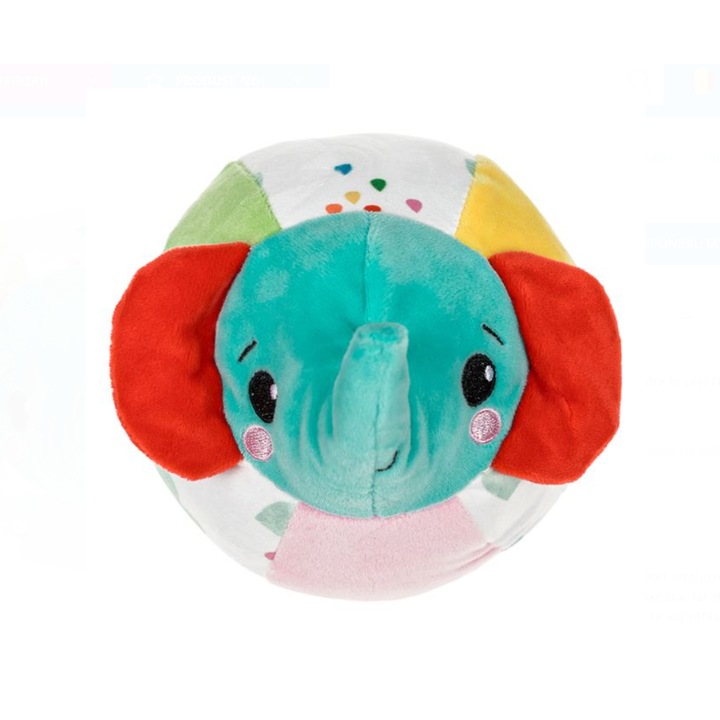 Elefánt textil csörgő labda 12cm