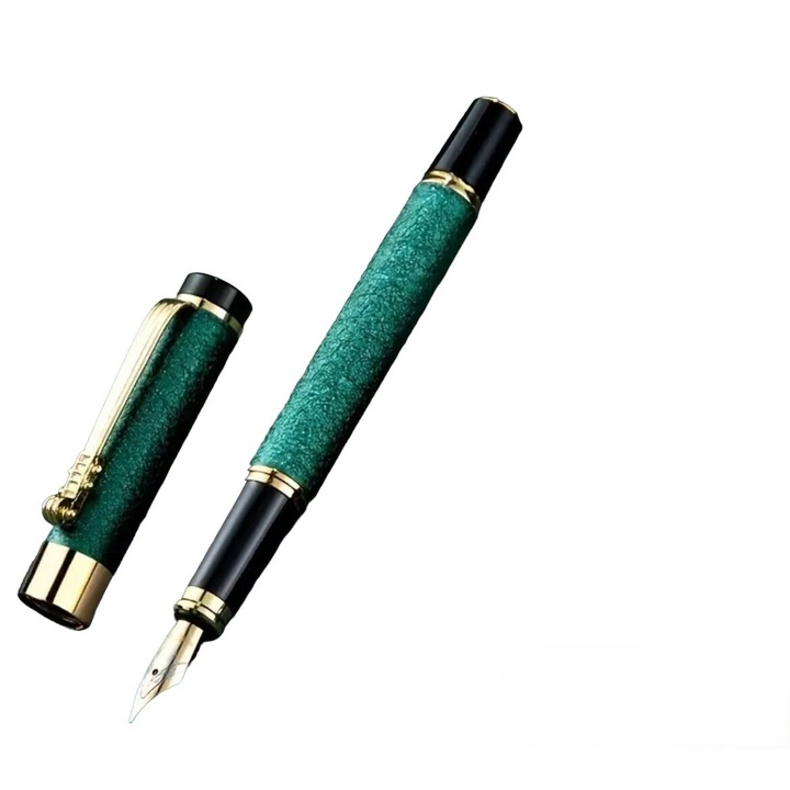 Stilou metalic verde cu penita Iridium 0.5mm