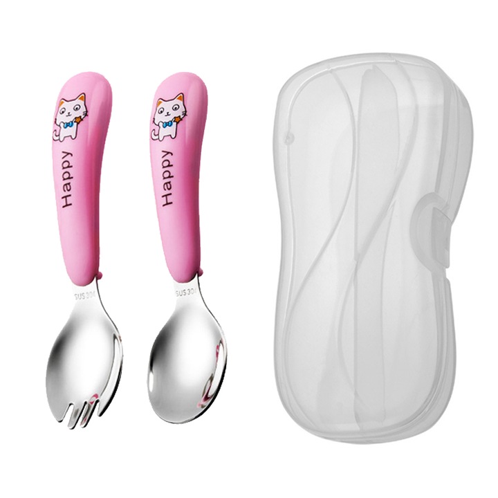 Jormftte gyermekvilla és kanálkészlet, egyedi dizájn, könnyen használható, 7 cm