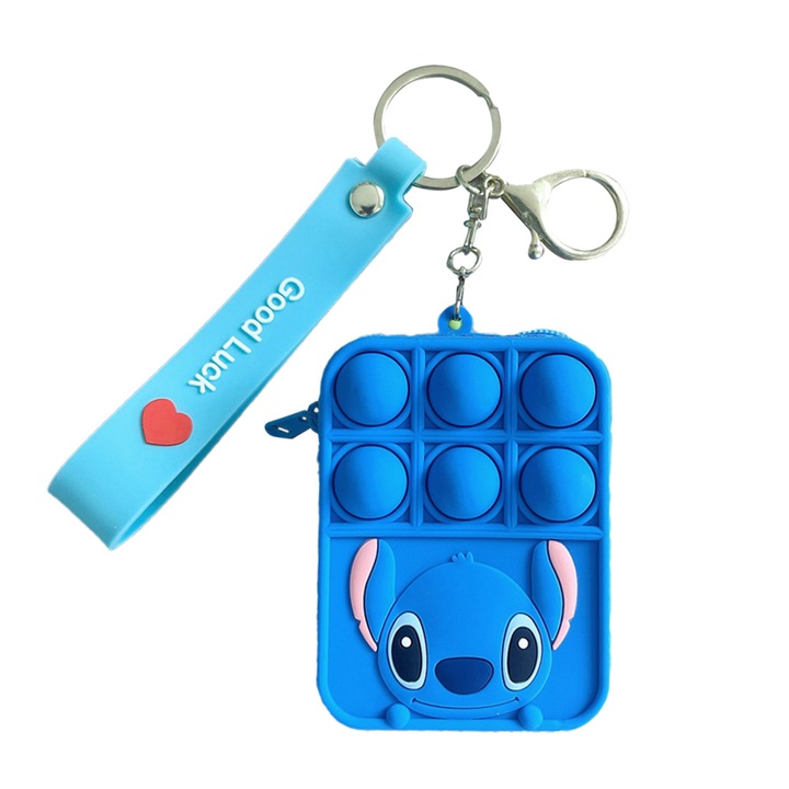 Gyermek pénztárca, Jormftte, fidget játék típusú, szilikon, kék