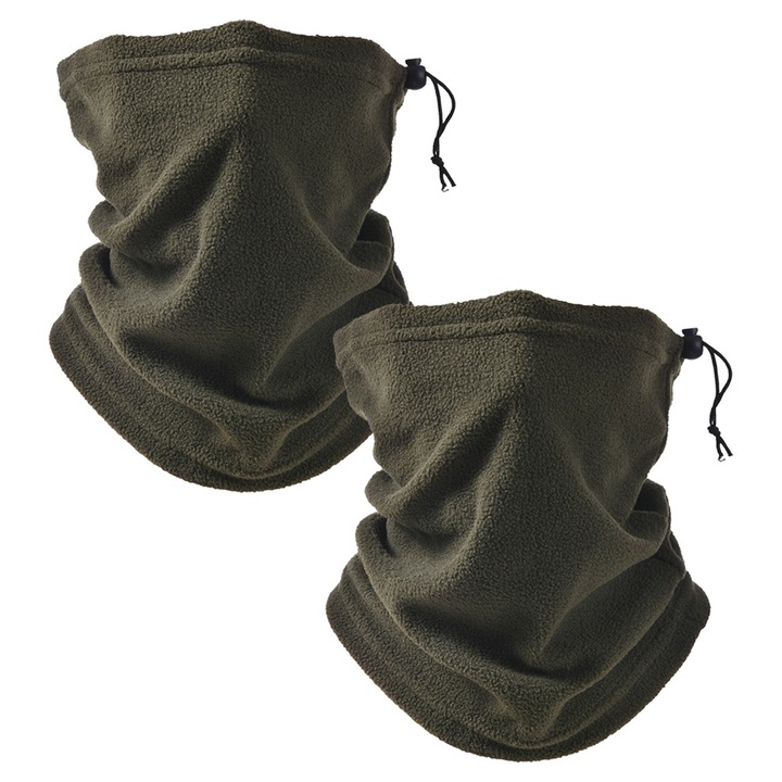 Set 2 Gulere multifunctionale ajustabile, protectie gat, verde, material respirabil