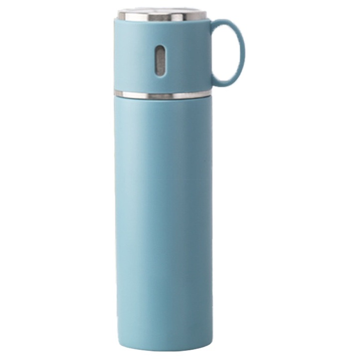 Sticla Termoizolanta QttvbTna, Inox, Functie Cana, Portabila, Argintiu