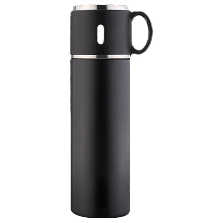 Sticla Termoizolanta QttvbTna, Inox, Functie Multipla Capac, Portabila