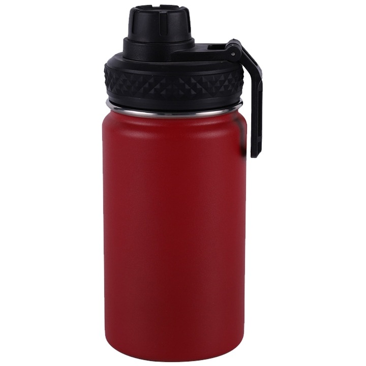 Sticla termoizolanta QttvbTna pentru copii, inox, capac cu pai, portabila, multicolor