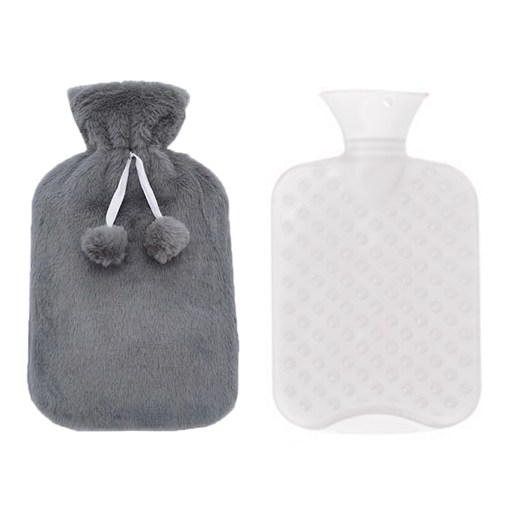 Sticla pentru apa calda QttvbTna, 2 litri, pentru crampe menstruale, ameliorarea durerii, cauciuc, cu husa