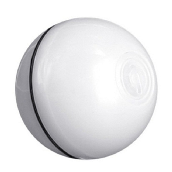 Minge interactiva pentru pisici, rotire 360 grade, incarcare USB, alb