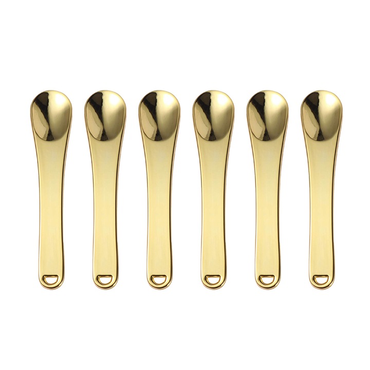 6 db smink spatula, rozsdamentes acél, arany