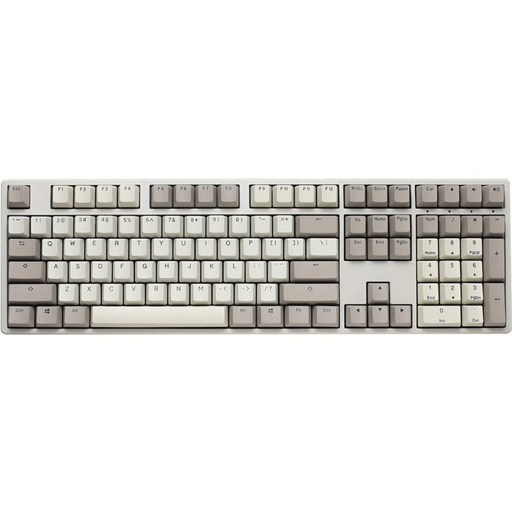 Ducky mechanikus billentyűzet, USB, QWERTY, 108 gomb, szürke