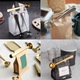 Lingura de cafea cu clema, otel inoxidabil 2 in 1, lingura de masurat macinata cu 1 lingura si clema pentru punga pentru cafea si ceai (aurie)