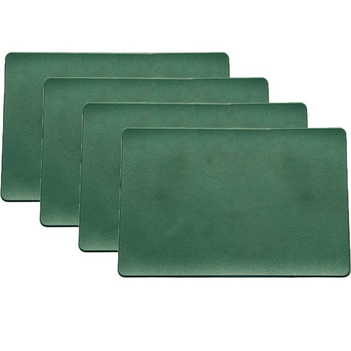 Servete din piele, AMRINUGL, set de 4, usor de curatat, verde, pentru masa de dining