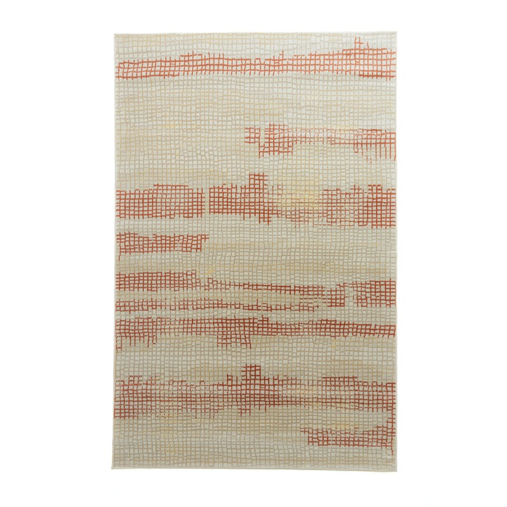 Covor Carpeta sintetic, Colectia Delta 1140-1-43922, Bej/Maro, design Modern, 80x150 cm