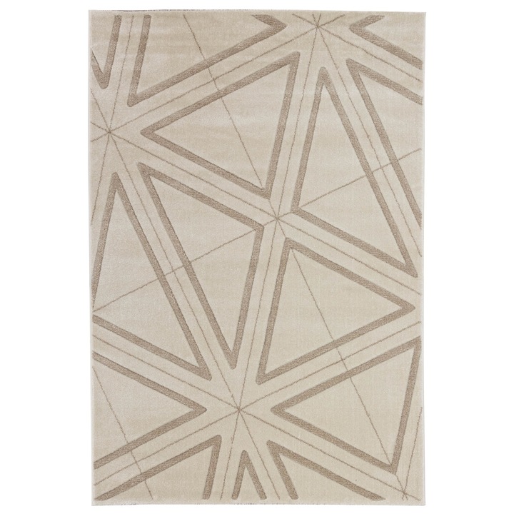Covor Carpeta sintetic, Colectia Soho, 1948-1-18433, Crem, model geometric, 80x150 cm