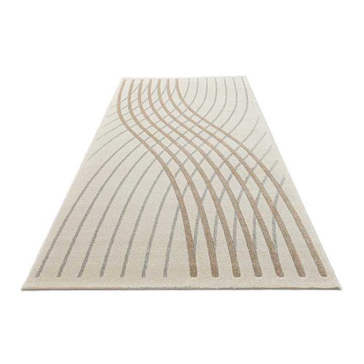 Covor Carpeta sintetic, Colectia Soho, 4939-1-18433, Crem, model geometric, 80x150 cm