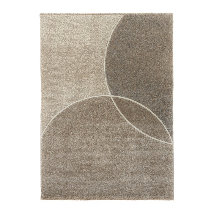 Covor Carpeta sintetic, Colectia Soho, 5944-1-18455, Bej, model geometric, 80x150 cm