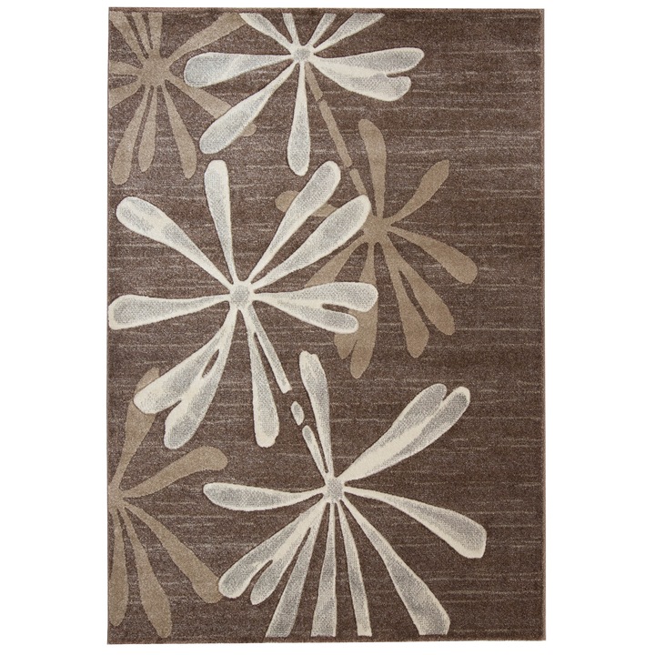 Covor Carpeta sintetic, Colectia Soho, 7925-1-18422, Bej, model floral, 80x150 cm