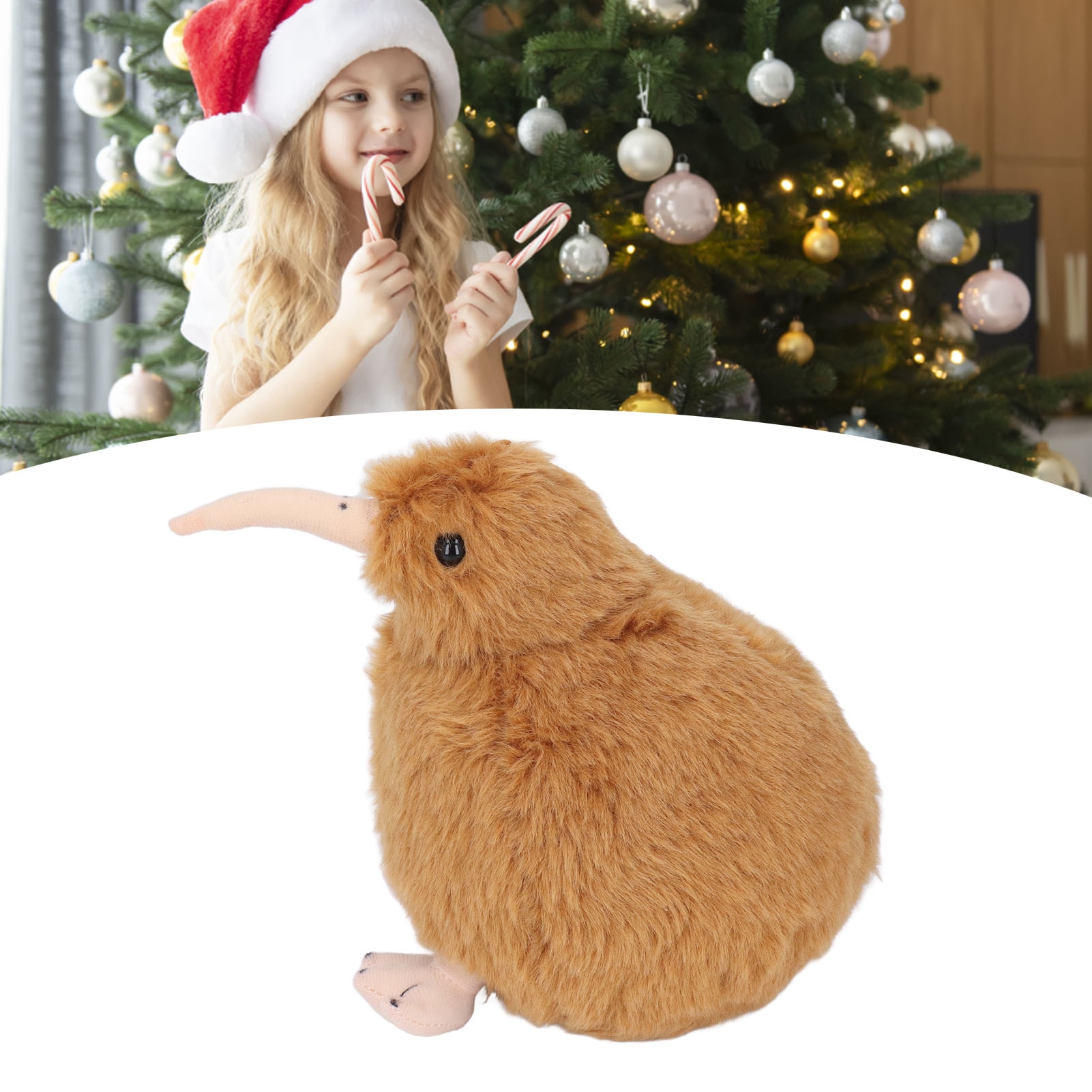 Jucarie de plus, Pasare Kiwi, 20cm, aspect realist, moale, pentru