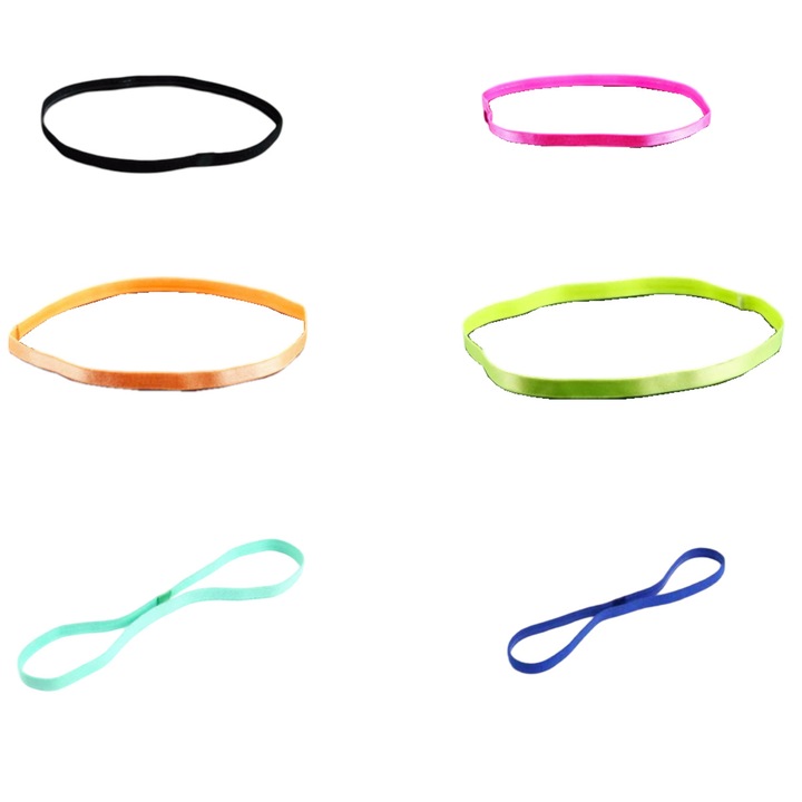 Accesorii fitness Enforose, set 6 buc, imbunatatire forta, banda de prindere din silicon, poliester elastic