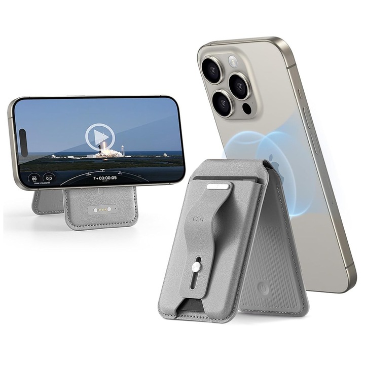 HaloLock telefontárca asztali állvánnyal - ESR - természetes titán