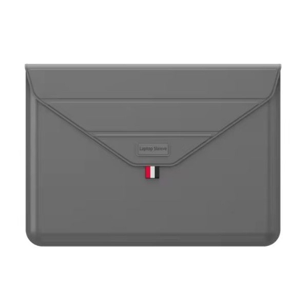 Husa pentru Laptop 13″-14", Tip mapa, Business, Leather look, Gri
