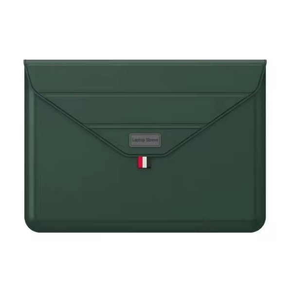 Husa pentru Laptop 13″-14", Tip mapa, Business, Leather look, Verde