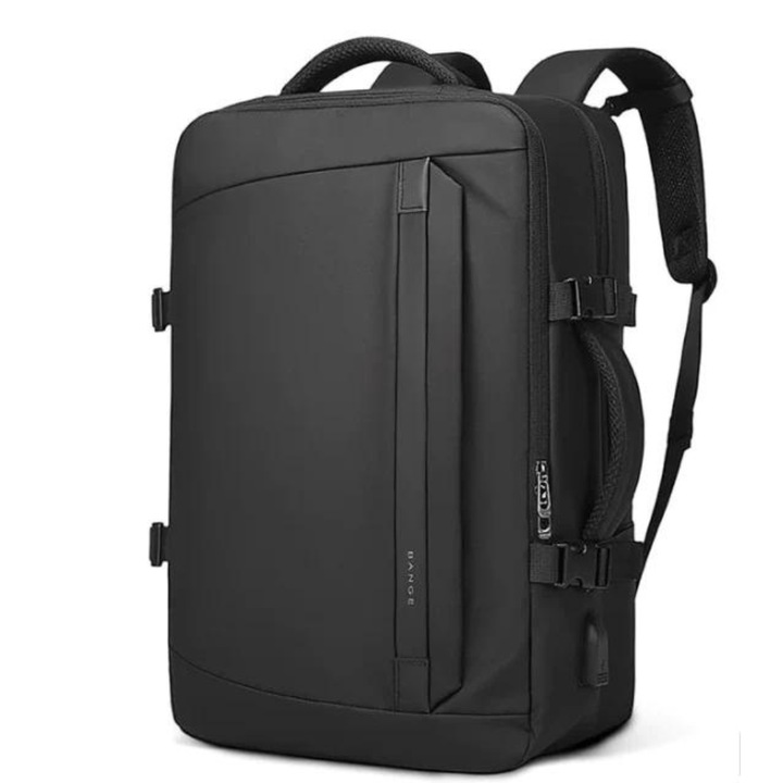 Rucsac Laptop 15.6" pentru Calatorii si Business, Zadabso®, Impermeabil, cu Port de Incarcare USB, Negru Lucios