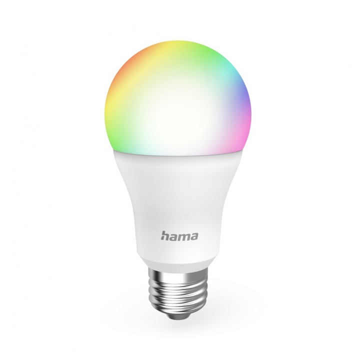 HAMA Димираща смарт крушка RGBW WiFi-LED, E27, 9W, Matter