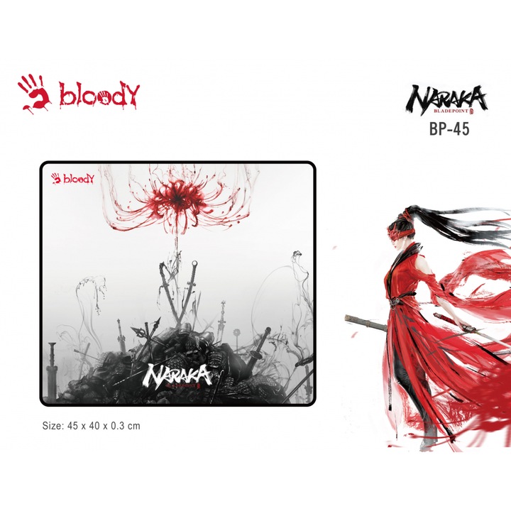 Gaming Egérpad A4 Bloody BP-45 Naraka, M méret, 450 x 500 x 3 mm