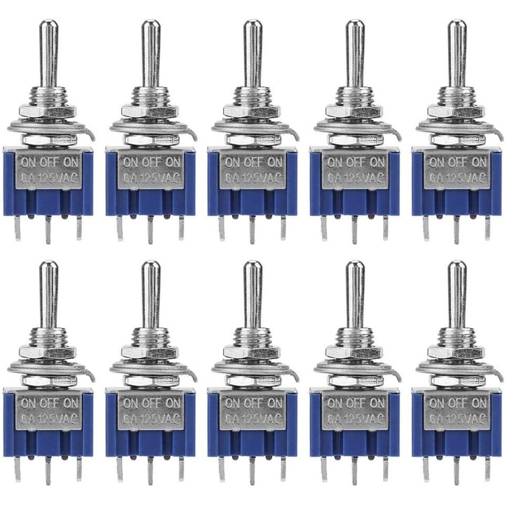 Intrerupator basculant miniatural albastru, intrerupator basculant cu un singur pol dublu pentru instalare usoara in automobile, electrocasnice si control industrial
