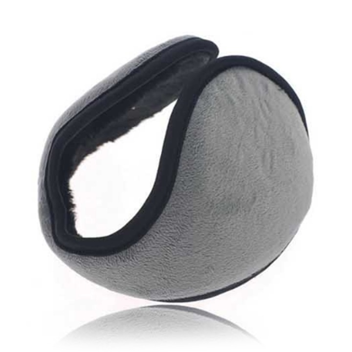 Fülvédő fülhallgató, téli, plusz, szürke, 10cm