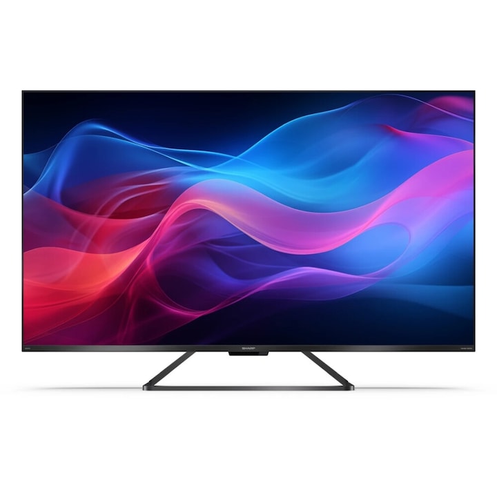 Televizor, Sharp, 50GR8265E, TV Google QLED de 50 inchi, 4K Ultra HD 3840x2160, AQUOS 144 Hz, DVB-T/T2/C/S/S2, Active Motion 1400, HDR10, VRR, Dolby Atmos