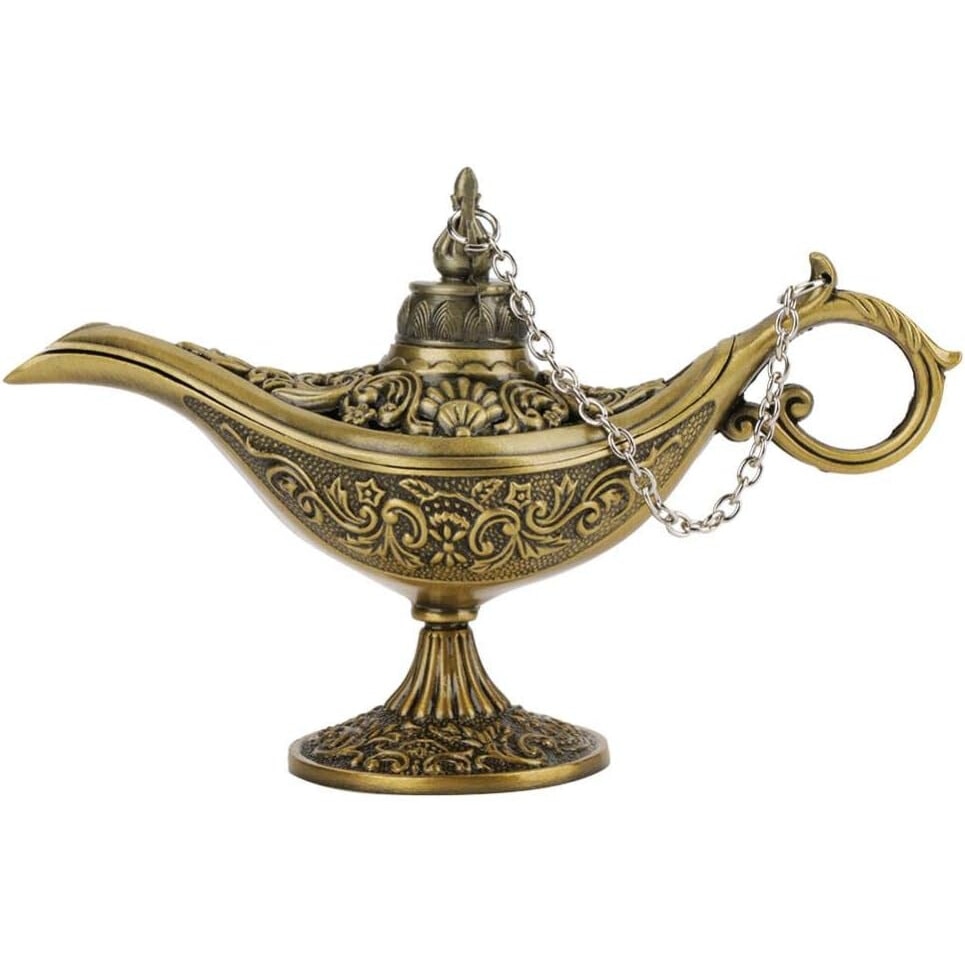 Lampa Vintage Aladdin Magic Genie, Metal Sculptat, Design Elegant